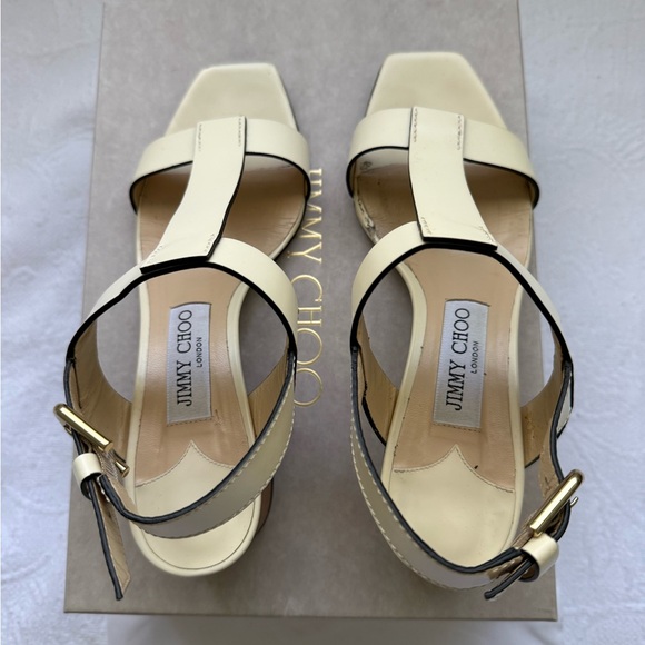 Jimmy Choo Jin Square Toe Sandals 45 mm size 37. - Picture 5 of 17